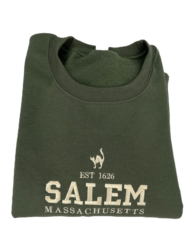 Salem Massachusetts Embroidered Sweatshirt, Spooky Season Sweatshirt, Spooky Szn Shirt