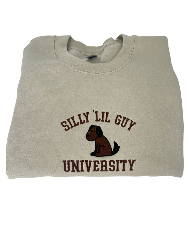 Silly Lil Guy University Unisex Embroidered T-Shirt or Crewneck  Sweatshirt