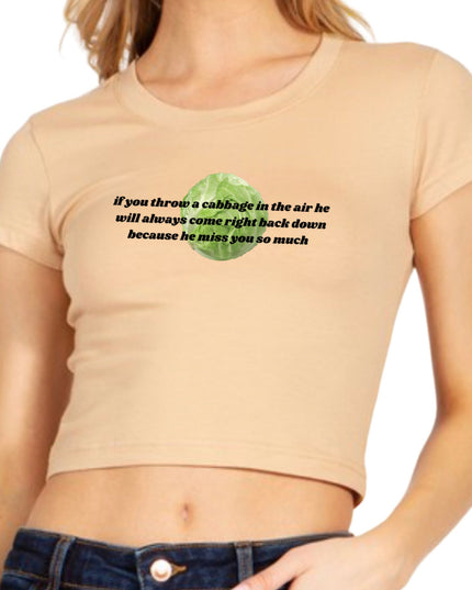 Cabbage Meme Crop Top