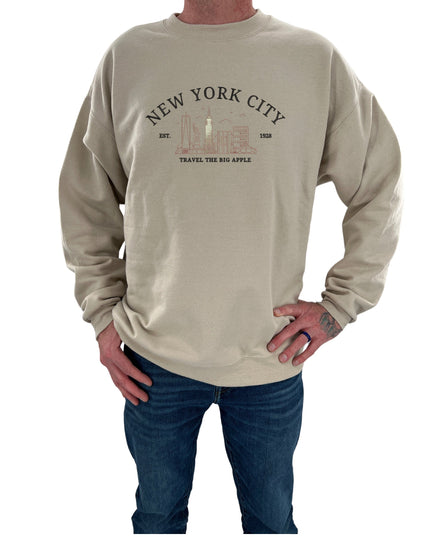 New York City Unisex Embroidered T-Shirt or Crewneck  Sweatshirt