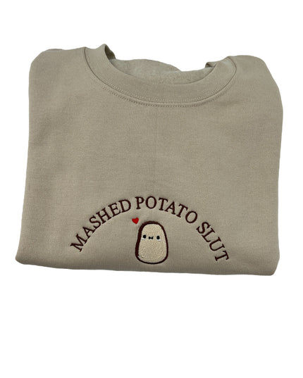 Mashed Potato Slut Emroidered Crewneck Sweatshirt
