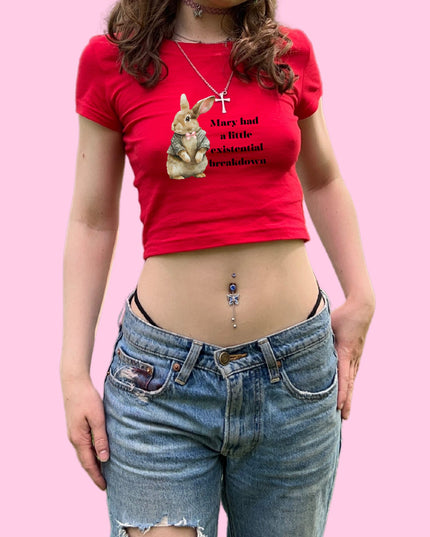 Mary Had a Little Existential Breakdown Crop Top