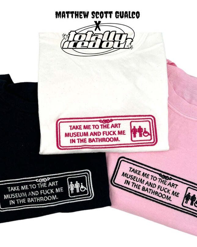 three t - shirts with different logos on them