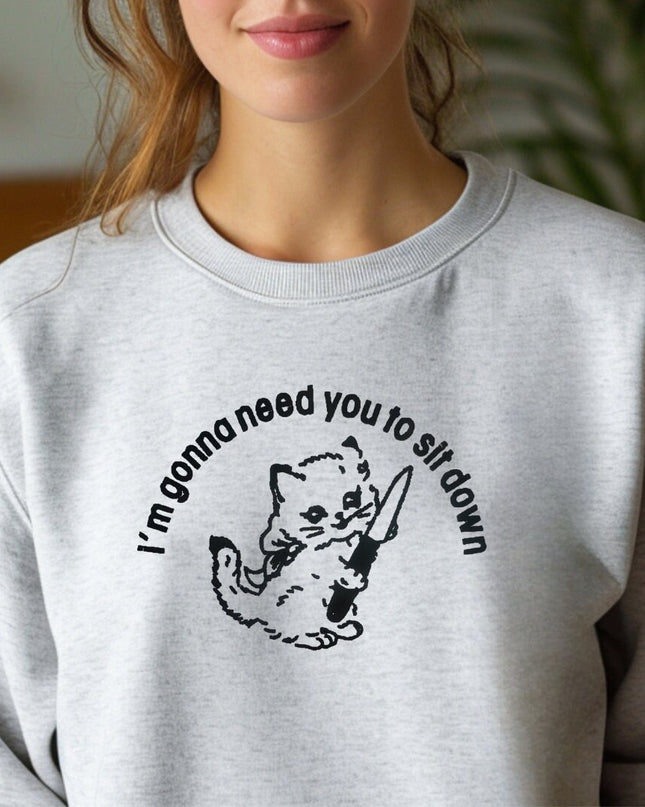 a woman wearing a sweatshirt that says i&#39;m someone need you to know