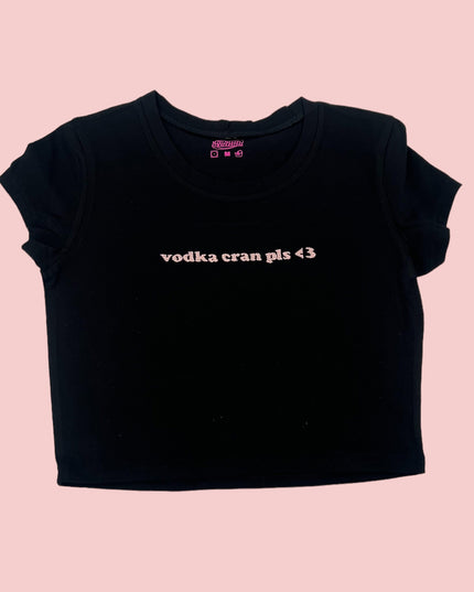 a black t - shirt with the words vodka grans on it
